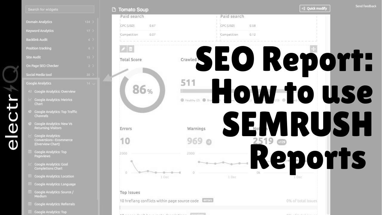 SEO Report: Find out how to use SEMRUSH Reviews