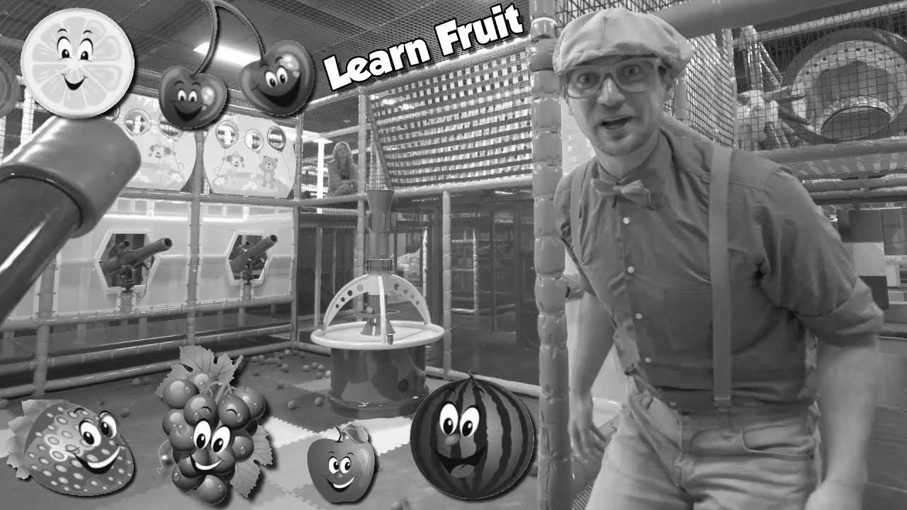 Learn Fruits with Blippi |  Academic Indoor Playground Movies for Kids