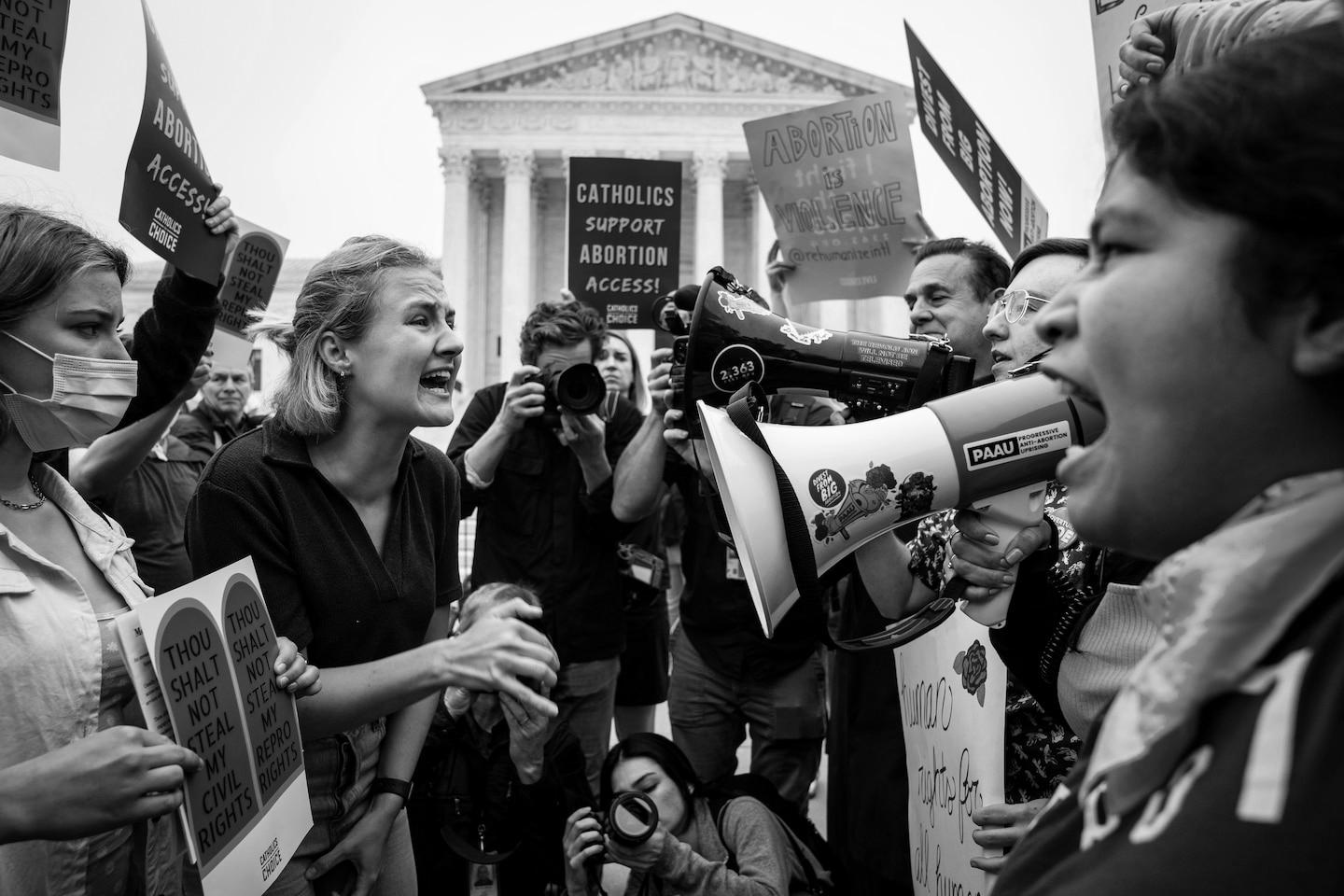 Crowds protest at Supreme Court docket after leak of Roe opinion draft