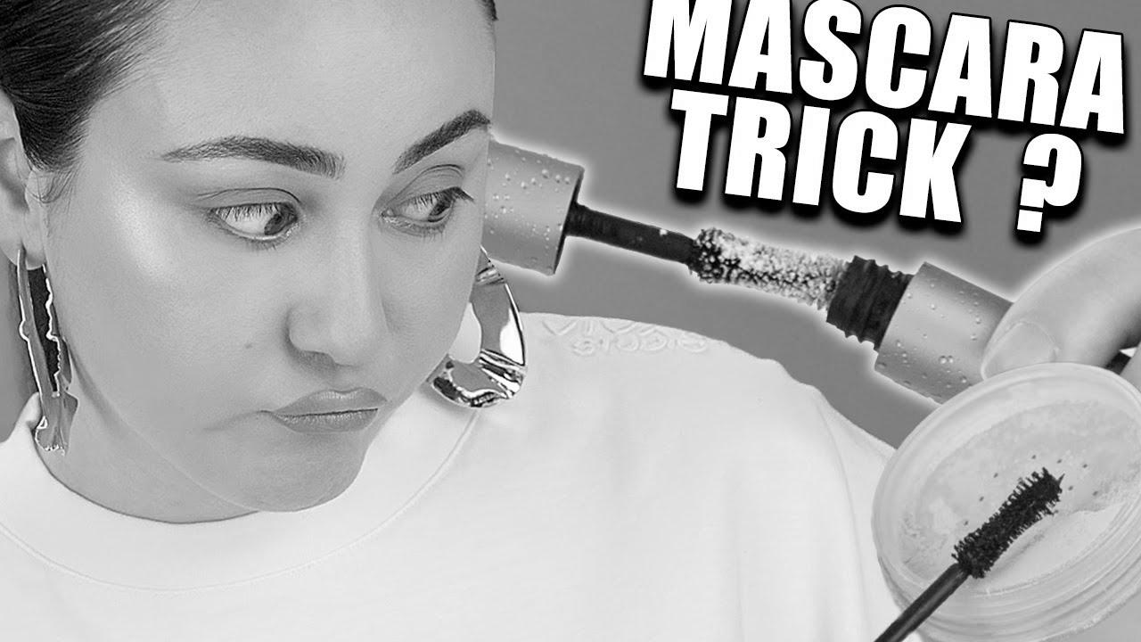 Probably the most violent mascara eyelash hack?  NEVER stamp AGAIN viral makeup method test