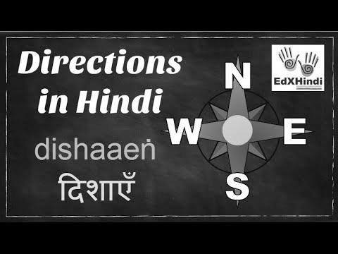 LEARN HINDI – The way to say 4 Directions in Hindi East,West,North,South – Animation