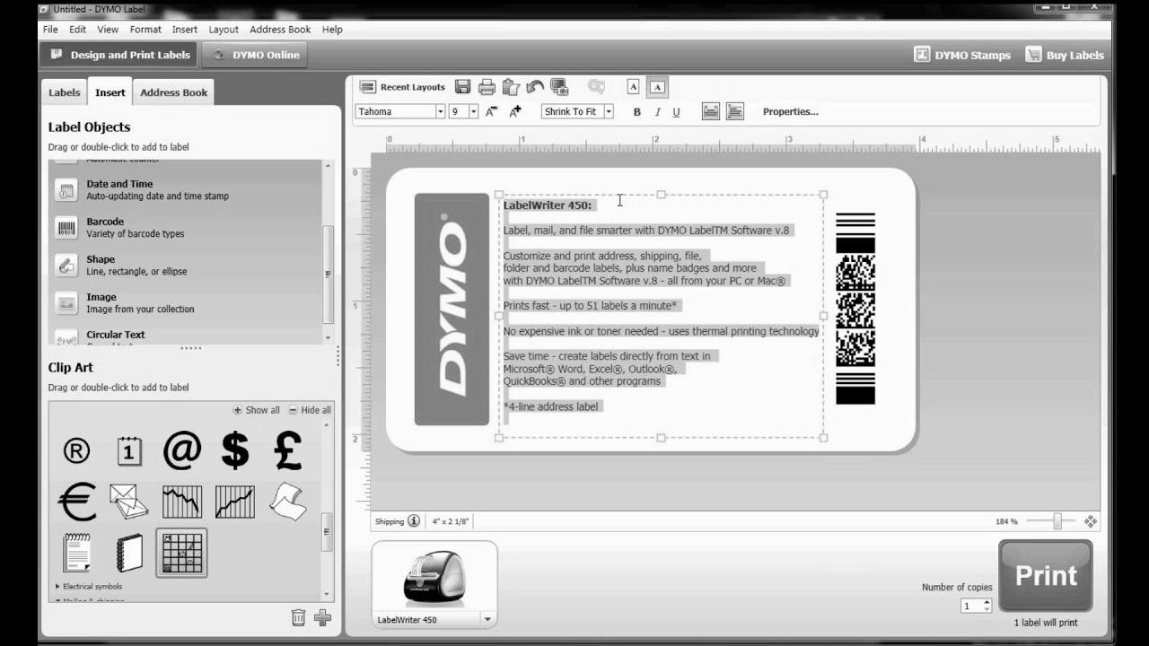 The best way to construct your personal label template in DYMO Label Software?